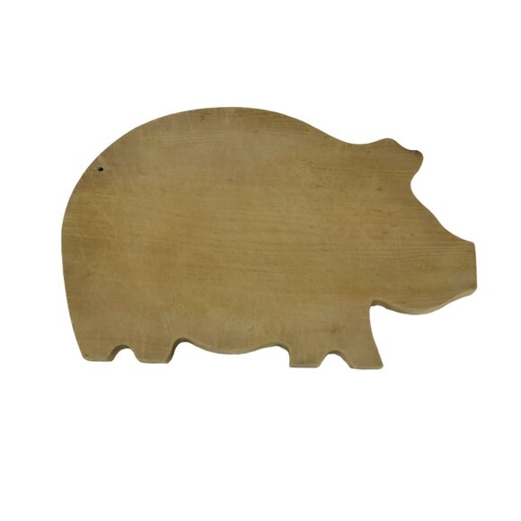Pig-Shaped Vintage Wooden Cutting Board 12" Farmhouse Country Kitchen Folk Art - Picture 5 of 6